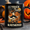 Trick or Treat Goose Personalized Mug, Vintage Halloween Witch Gift with Custom Name