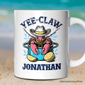 Crawfish Yee-Claw Western Cowboy Personalized Mug, Summer Boil Season Gift with Custom Name for Fisherman
