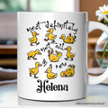 Funny Ducks Not All in a Row Sarcastic Personalized Mug, Mental Health Motivational Gift with Custom Name