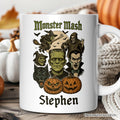 Monster Mash Classic Personalized Mug, Halloween Spooky Monsters Gift with Custom Name