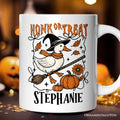 Honk or Treat Goose Personalized Mug, Hilarious Halloween Gift with Custom Name