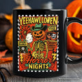 Yee Haw Halloween Retro Pumpkin Skeleton Personalized Mug, Spooky Country Western Gift with Custom Name