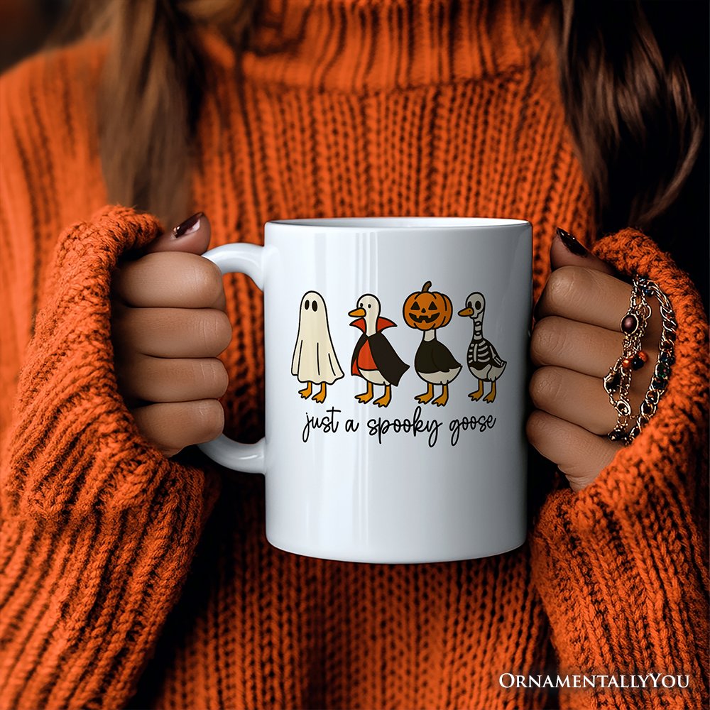Just a Spooky Goose Personalized Mug, Funny Halloween Costumes Gift with Custom Name