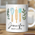 Best Cook Minimalist Personalized Mug, Chef Custom Gift with Name