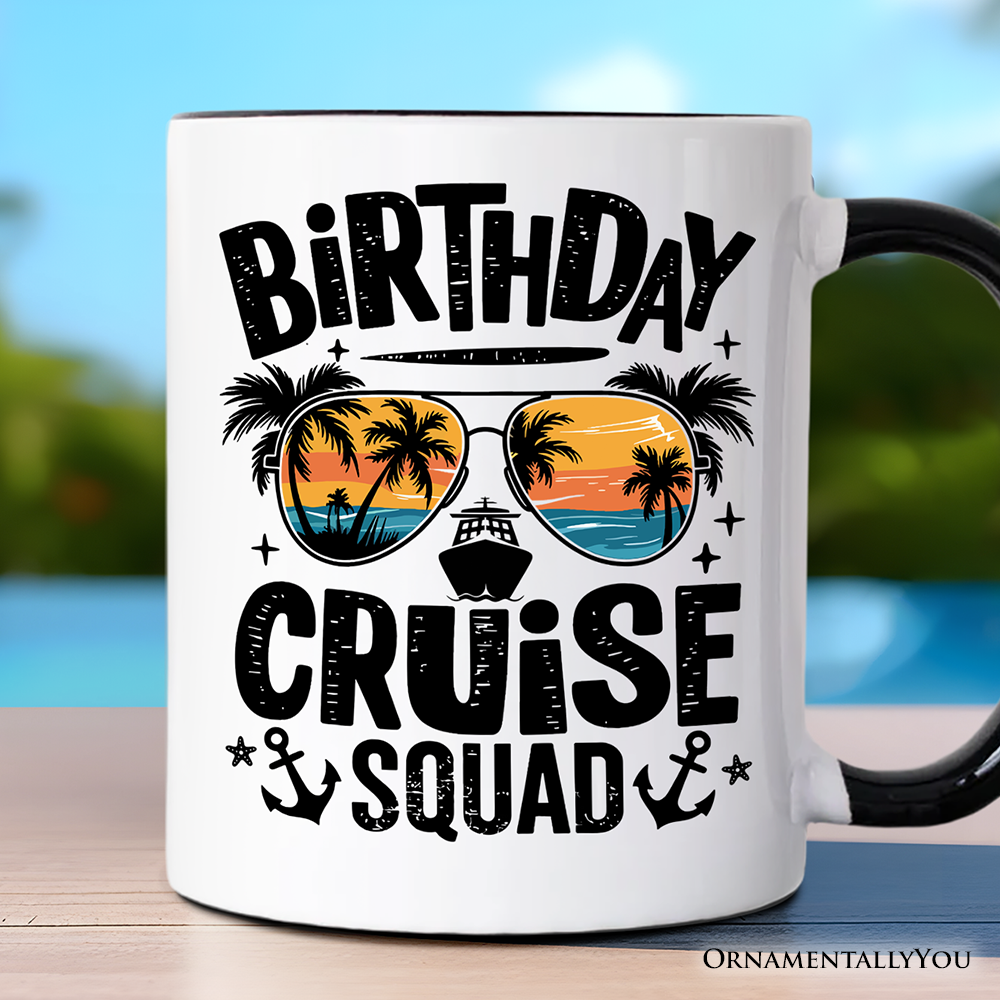 Birthday Cruise Squad Mug, Tropical Vacation Cruise Trip Gift