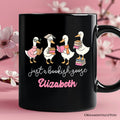 Just a Bookish Goose Personalized Mug, Funny Nerdy Book Readers Gift with Custom Name