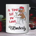 A Tini Bit In Love Dachshund Valentine Personalized Mug, Funny Galentine Gift with Custom Name