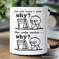 Why Does The Code Work Mug, Funny Programmer Coding Gift