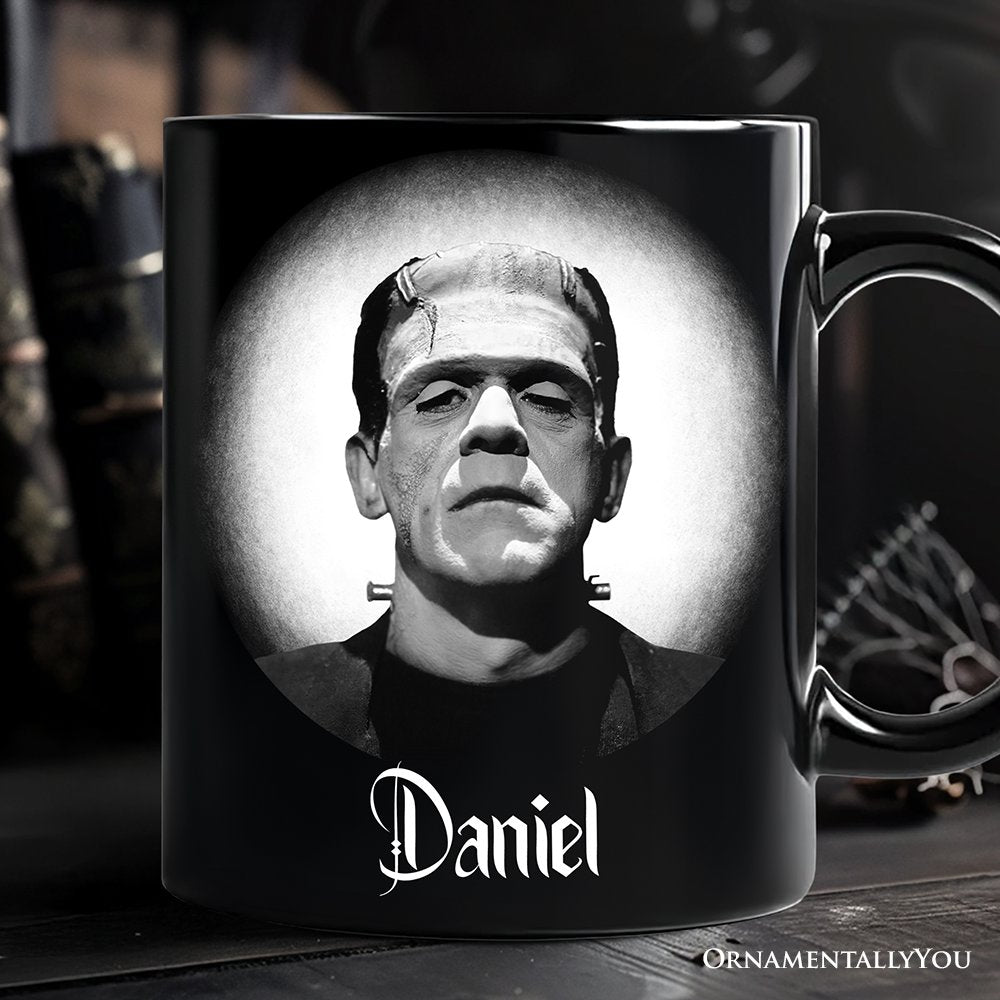Frankenstein Spooky Portrait Personalized Mug Horror Villain Theme Halloween Gift with Custom Name