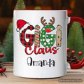 Gigi Claus Retro Christmas Personalized Mug, Matching Family Holiday Gift with Custom Name