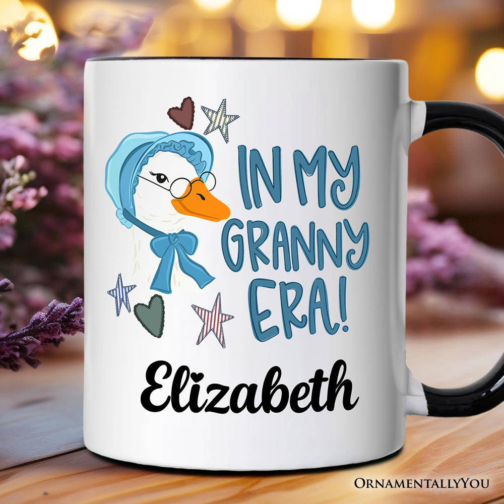 In My Granny Era Goose Personalized Mug, Funny Grandma Doodle Gift with Custom Name