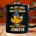 Funny Resin Duck Cruise Personalized Mug, Ice Cream And Duck Hunter Vacation Gift with Custom Name