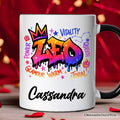 Leo Graffiti Zodiac Personalized Mug, Street Style Astrology Horoscope Gift with Custom Name