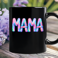Mama Brushstroke Mug, Printed Faux Oil Paint Colorful Trendy Mom Gift