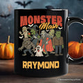 Vintage Monster Mash Personalized Mug, Retro Halloween Friends Gift with Custom Name