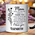 Thank You Mom Personalized Mug, Minimalist Mama Gift with Custom Name