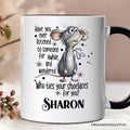 Funny Mouse Sarcastic Personalized Mug, Who Ties Your Shoelaces Humor Quote Gift with Custom Name