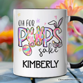 Oh For Peeps Sake Personalized Mug, Funny Easter Bunny Spring Gift with Custom Name