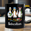 Goose Back to School Personalized Mug, Cute Teacher Student Classroom Gift with Custom Name