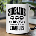 Sideline Social Club Soccer Personalized Mug, Weekends Are for the Soccer Game Day Gift with Custom Name