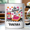 Go Spread It Christian Personalized Mug, Cute Gospel Jam and Toast Gift with Custom Name