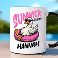 Summer Vibes Goose Personalized Mug, Funny Beach Vacation Gift with Custom Name