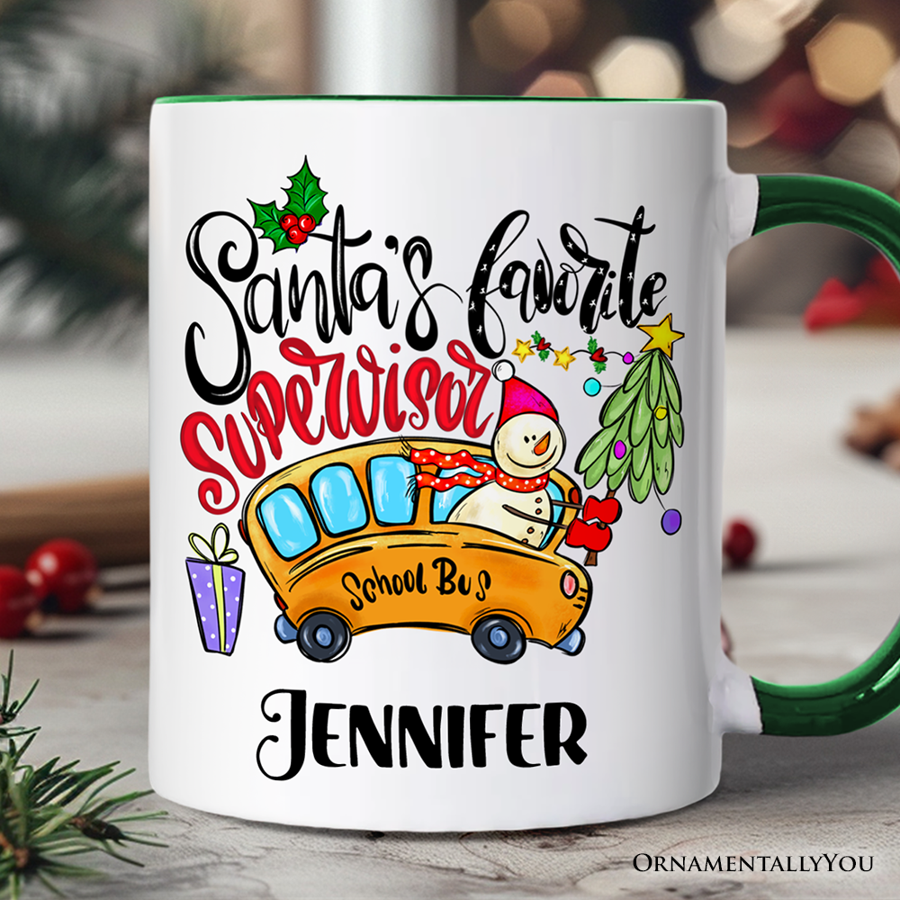 Santa's Favorite Supervisor Personalized Mug, Mentorship Appreciation Gift with Custom Name
