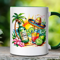 Tequila Cheaper Than Therapy Cinco De Mayo Mug, Funny Beach Drink Souvenir Gift