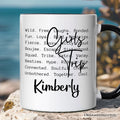 Girls Trip Words Personalized Mug, Besties Vacation Memories Gift with Custom Name
