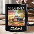 Classic Virginia State Jefferson’s Monticello Personalized Mug, Southern Charm Gift and American History Keepsake with Custom Name