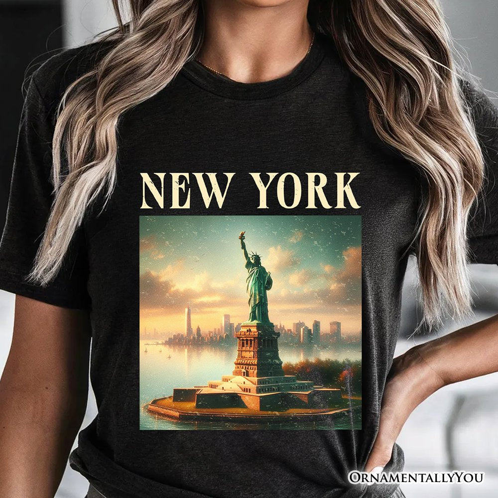 Iconic New York State Statue of  Liberty T-Shirt, Patriotic American Landmark Tee and Heritage Souvenir