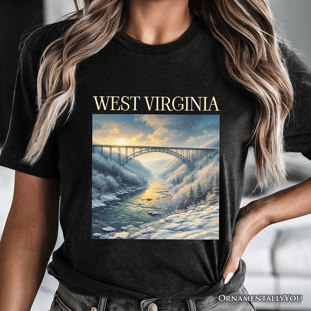 Scenic West Virginia State New River Gorge Bridge T-Shirt, Landscape Appalachian Tee and Souvenir