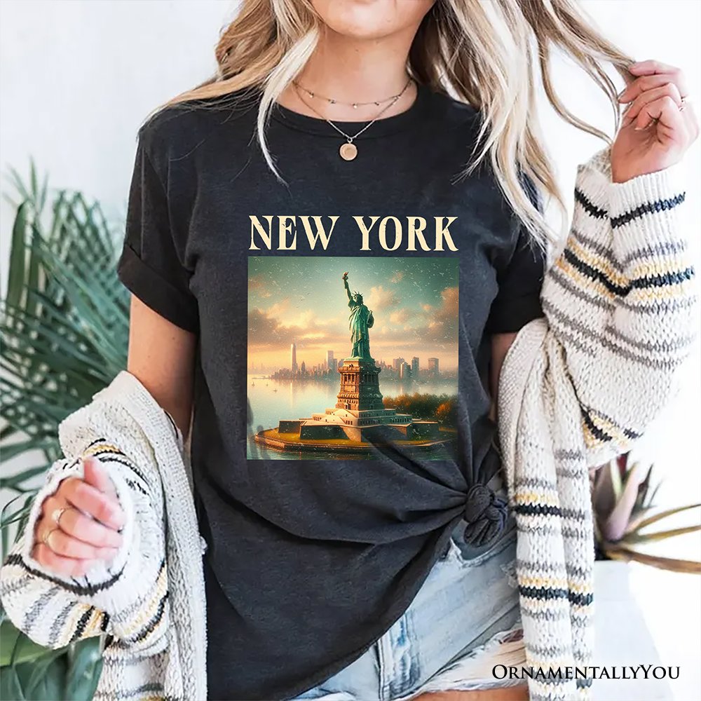 Iconic New York State Statue of  Liberty T-Shirt, Patriotic American Landmark Tee and Heritage Souvenir