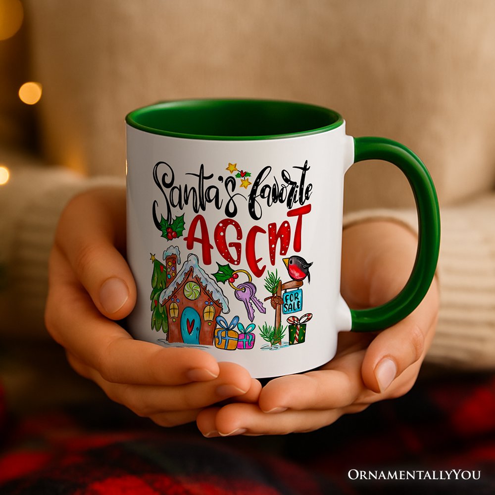 Santa’s Favorite Real Estate Agent Personalized Mug, Appreciation Gift for Realtor and Sales Closing with Custom Name