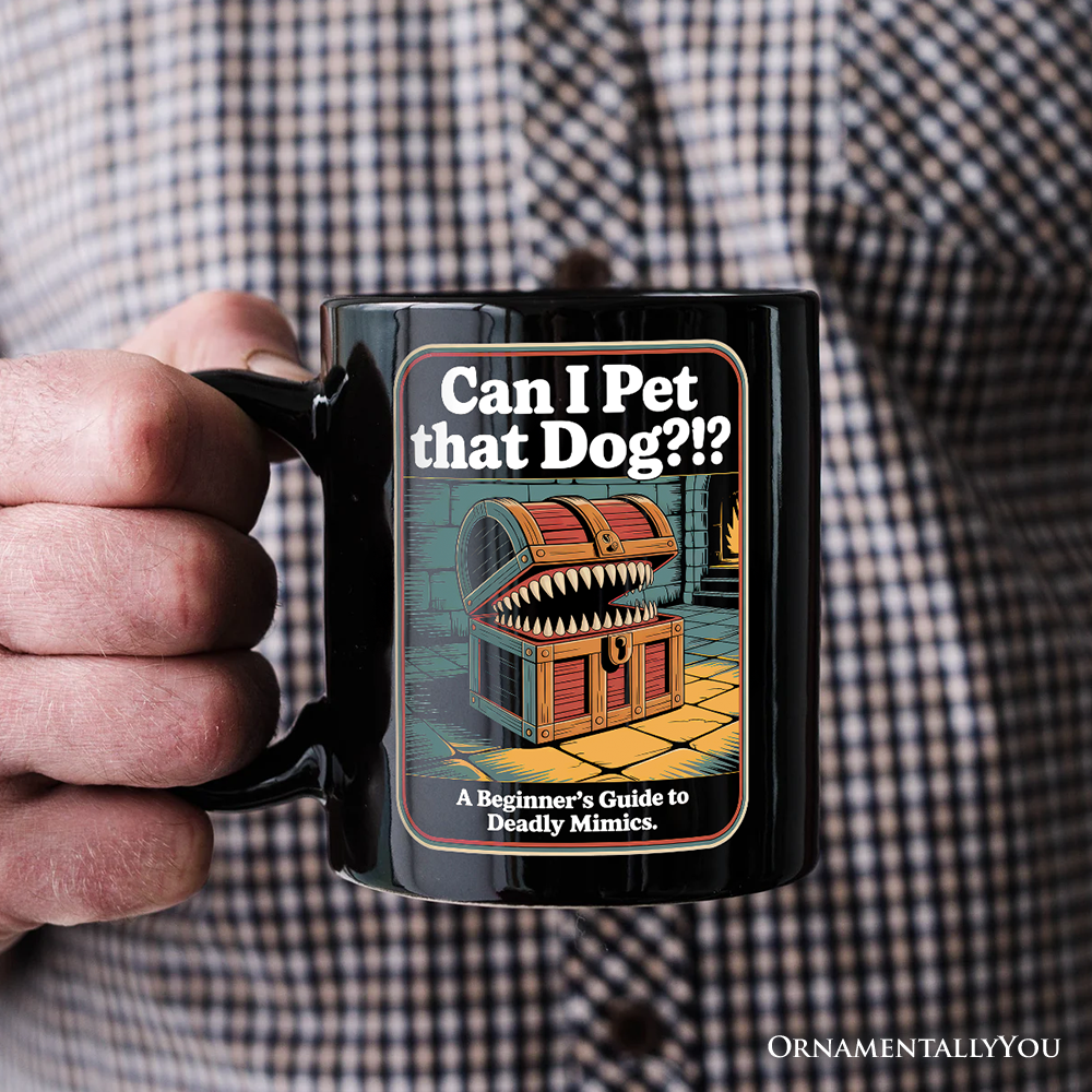 Can I Pet That Dog Retro Personalized Mug, Vintage Meme Humor Gift with Custom Name
