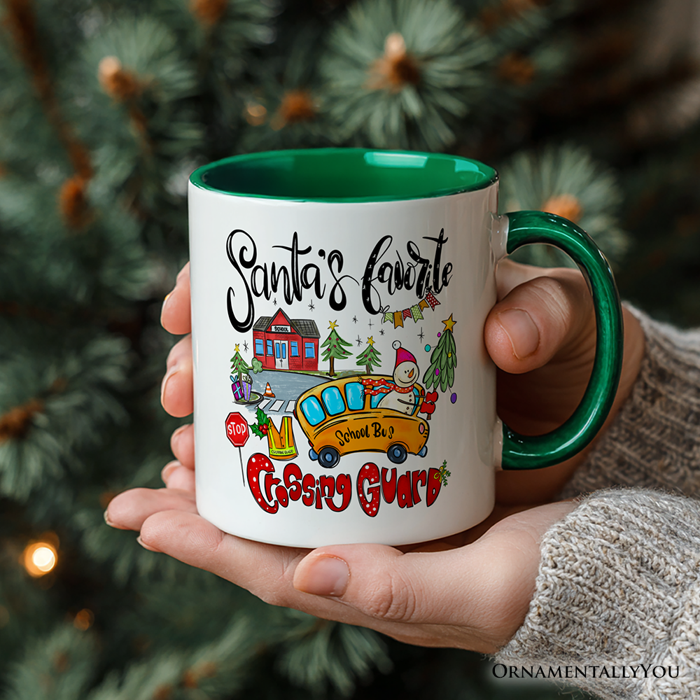 Santa's Favorite Crossing Guard Personalized Mug, School Patrol Appreciation Gift with Custom Name