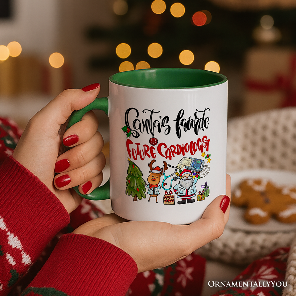 Santa's Favorite Future Cardiologist Personalized Mug, Medical Student Gift with Custom Name