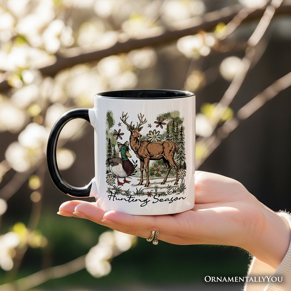 Coquette Hunting Season Personalized Mug, Rustic Wildlife Hunter Gift with Custom Name