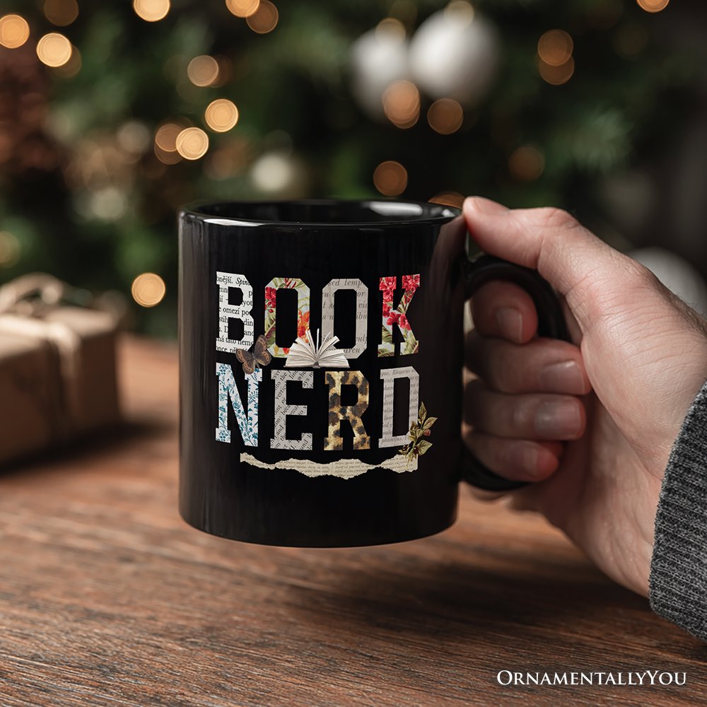 Book Nerd Collage Retro Personalized Mug, Bookish Booktok Librarian Gift with Custom Name