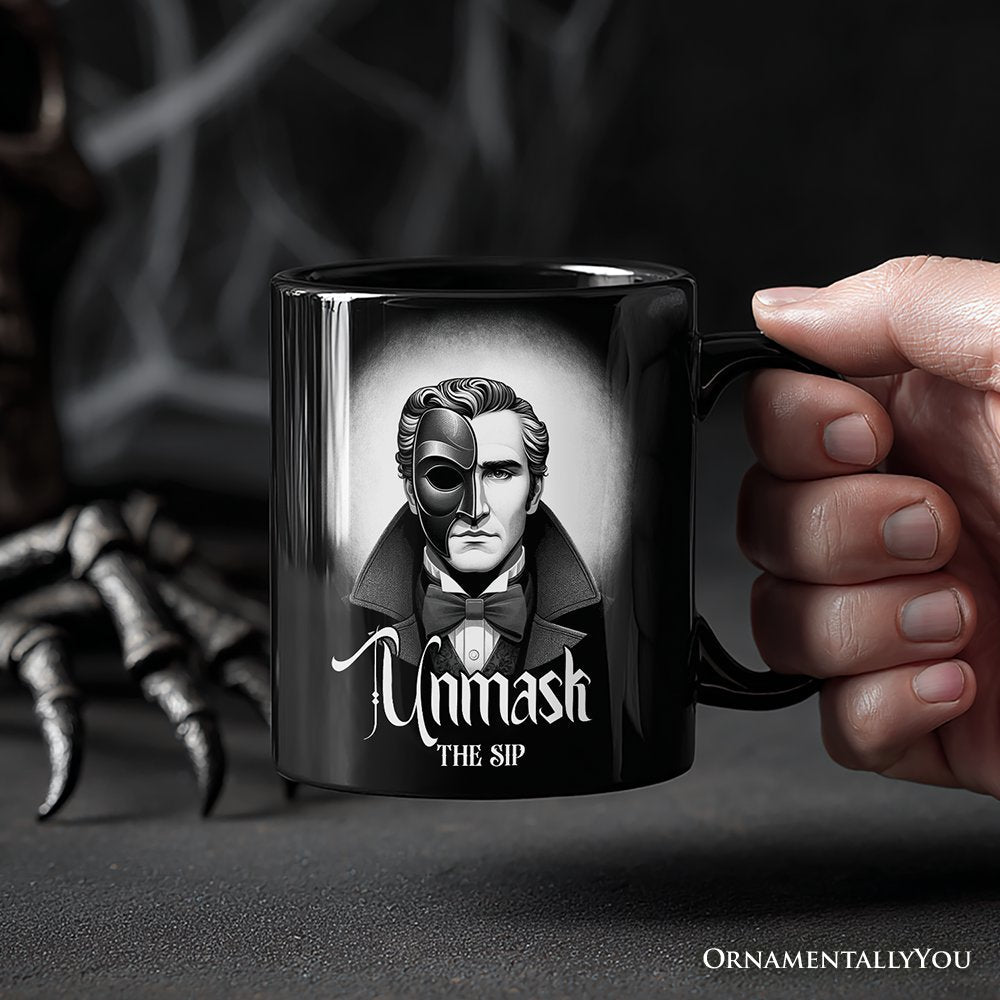 Phantom Opera Spooky Portrait Personalized Mug Horror Villain Theme Halloween Gift with Custom Name