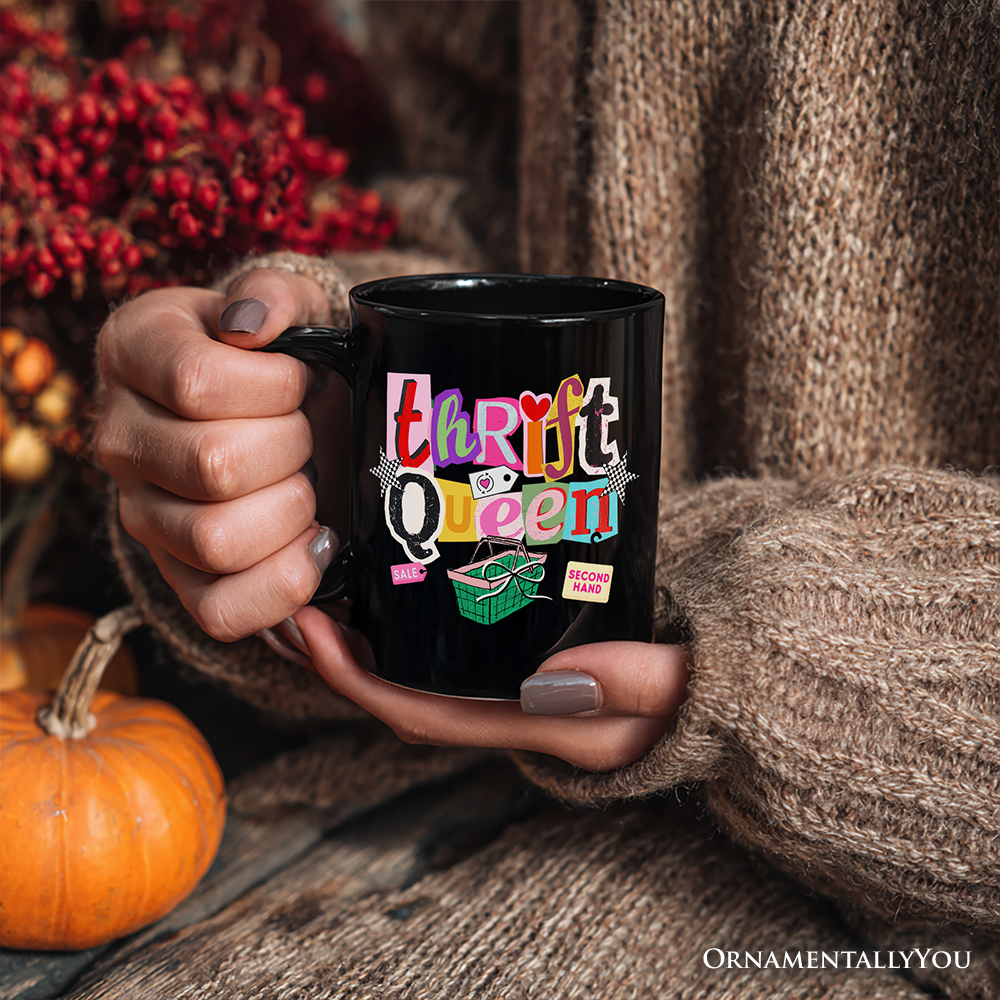 Thrift Queen Mug, Colorful Second Hand Shopping Gift