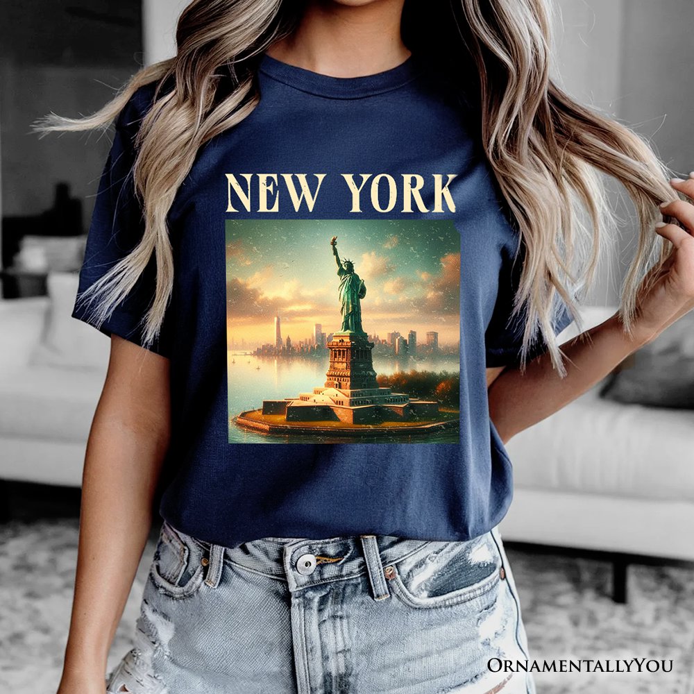 Iconic New York State Statue of  Liberty T-Shirt, Patriotic American Landmark Tee and Heritage Souvenir