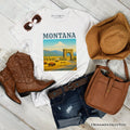 Rustic Montana State Wildlife and Landmark T-Shirt, Yellowstone Entrance Tee and Western Prairie Souvenir