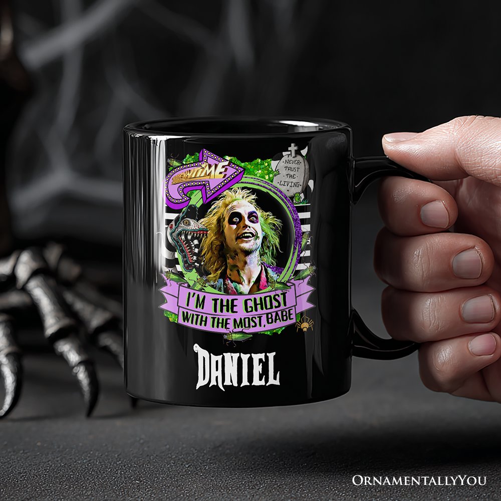 I’m The Ghost With The Most Babe Personalized Mug, Funny Horror Gift with Custom Name