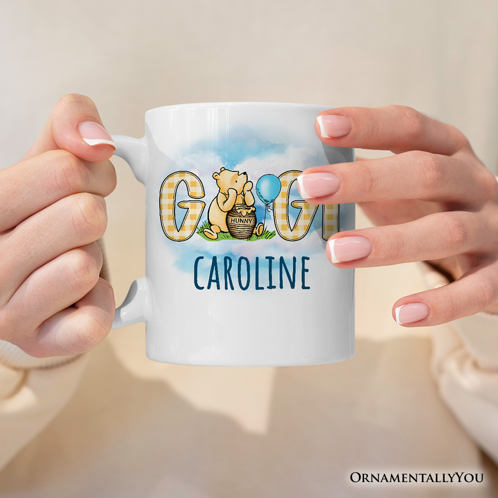 Gingham Bear Gigi Personalized Mug, Honey Bear Family Gift with Custom Name