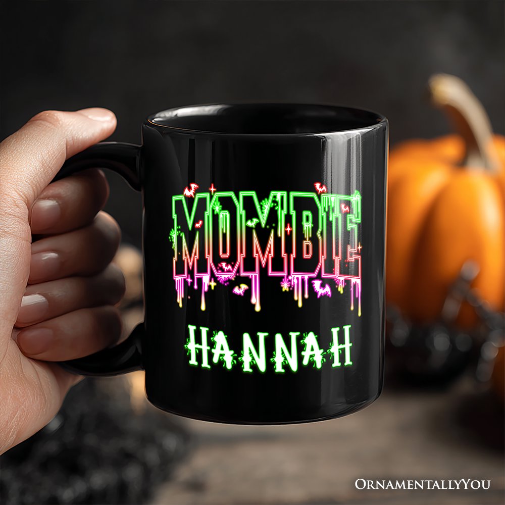 Mombie Halloween Personalized Mug, Funny Gift with Custom Name for Spooky Moms