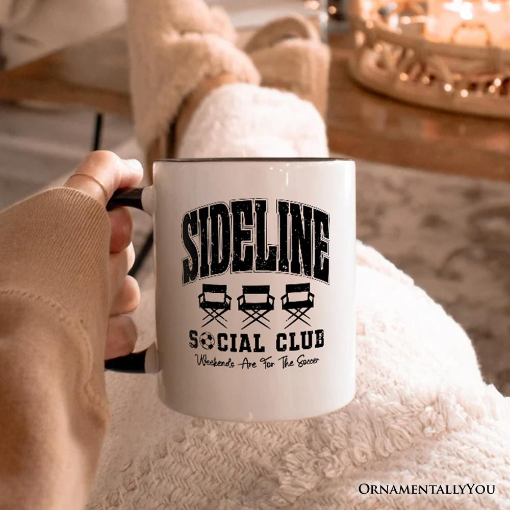 Sideline Social Club Soccer Personalized Mug, Weekends Are for the Soccer Game Day Gift with Custom Name