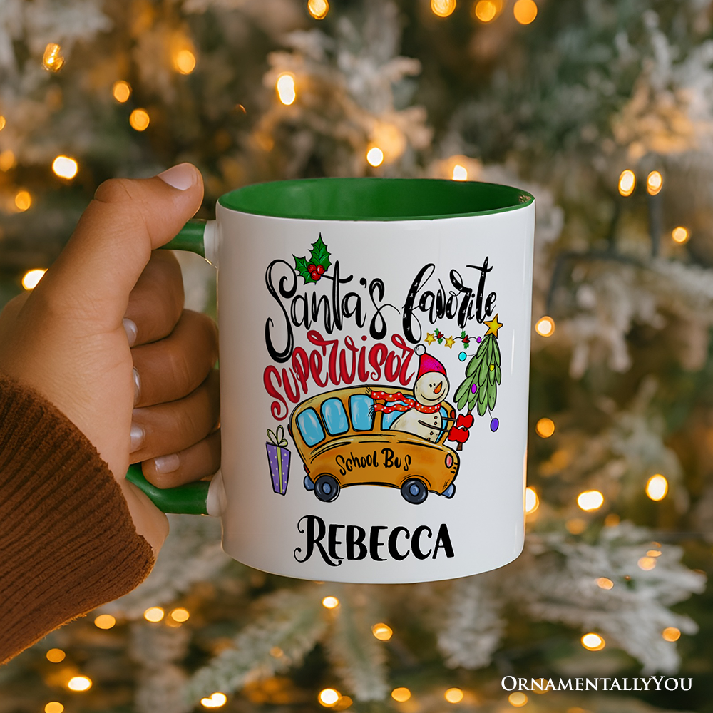 Santa's Favorite Supervisor Personalized Mug, Mentorship Appreciation Gift with Custom Name