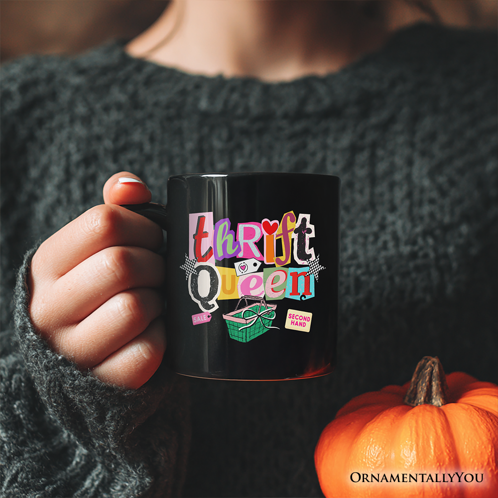 Thrift Queen Mug, Colorful Second Hand Shopping Gift