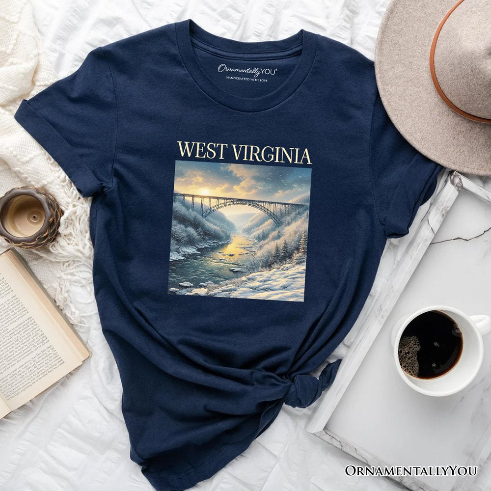 Scenic West Virginia State New River Gorge Bridge T-Shirt, Landscape Appalachian Tee and Souvenir